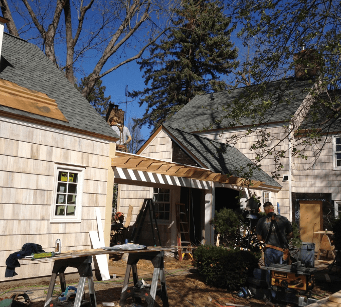 A house with a roof that has been removed.