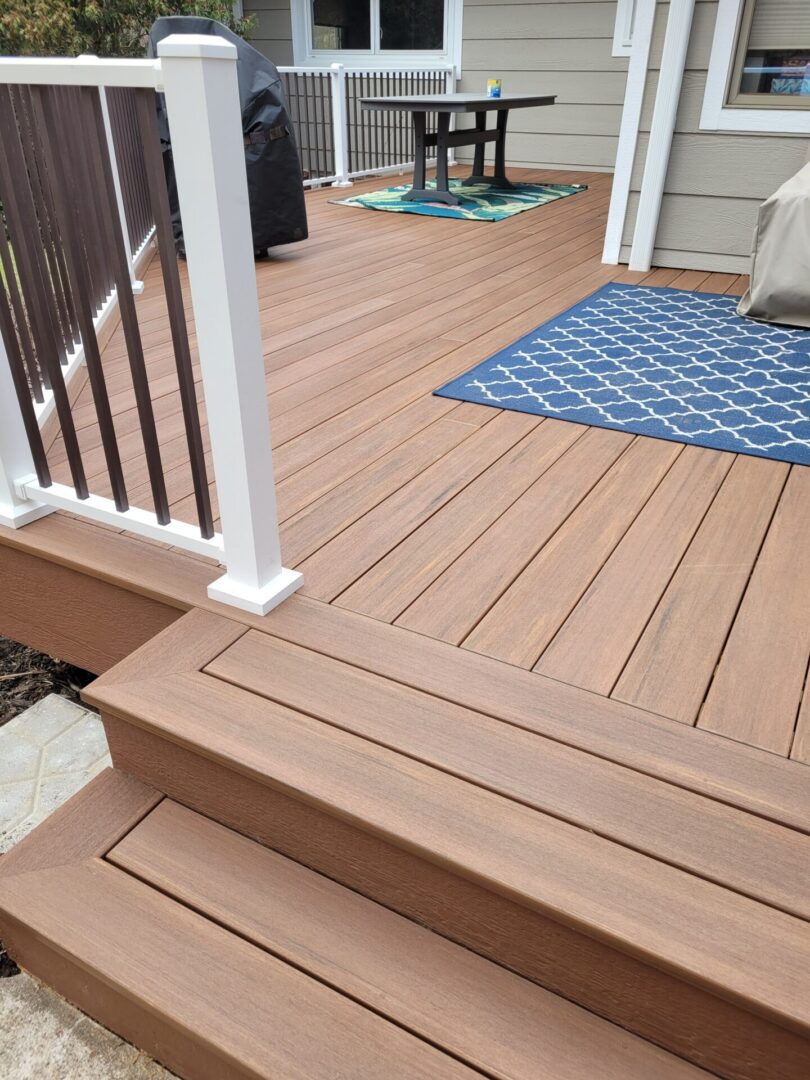 deck white railing stair detail deck furniture scaled