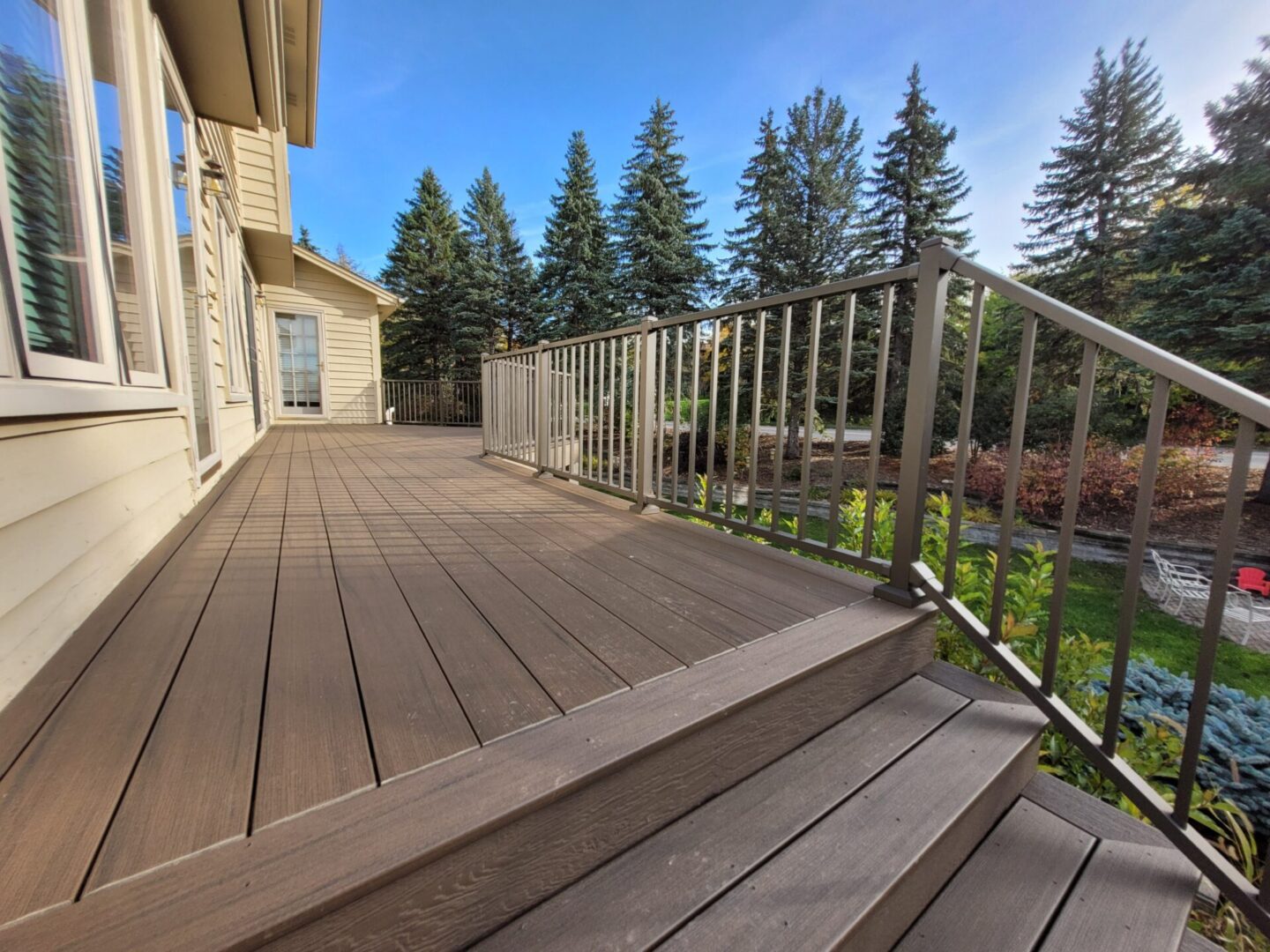 light deck light railing long view backyard scaled